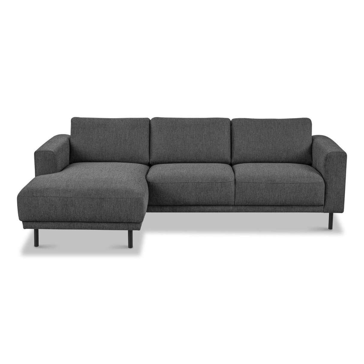 Canapé d'angle moderne à gauche en tissu anthracite Aniko avec chaise longue 238x142x78 cm