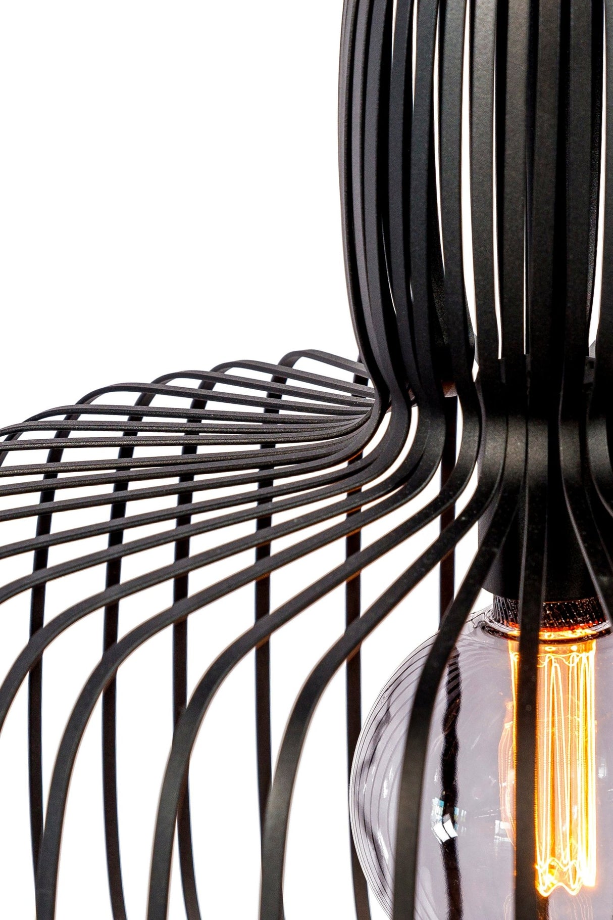 Suspension industrielle Ursul Noir Métal 1 lumière Ø55 cm