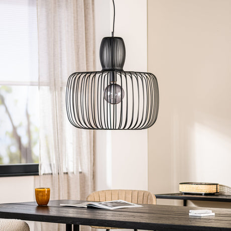 Suspension industrielle Ursul Noir Métal 1 lumière Ø55 cm