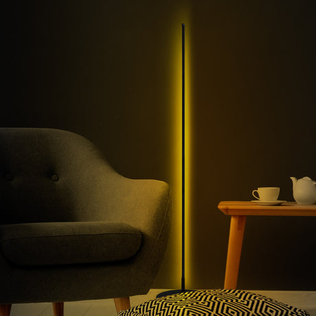 Lampe sur pied noire en métal Sylvan