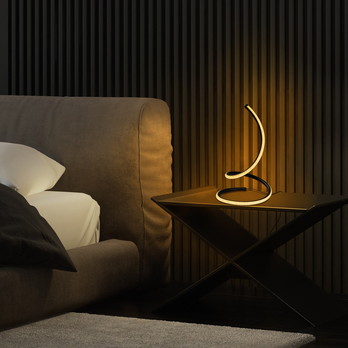 Lampe de table noire en métal Nightstrike