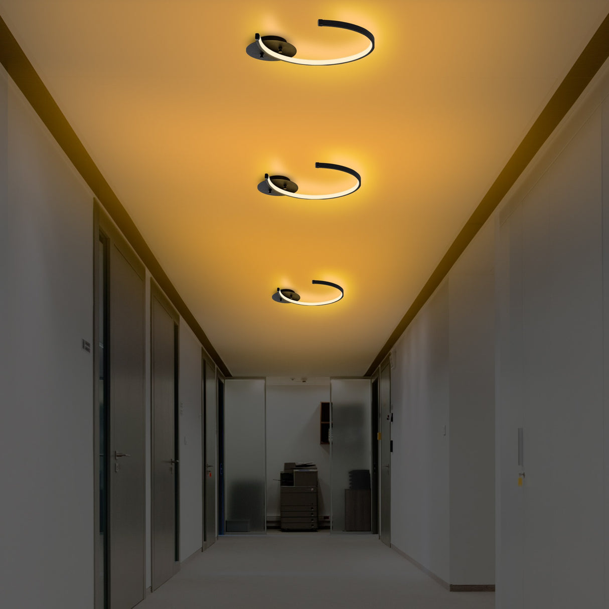 Lampe de plafond noire en métal Lunaris