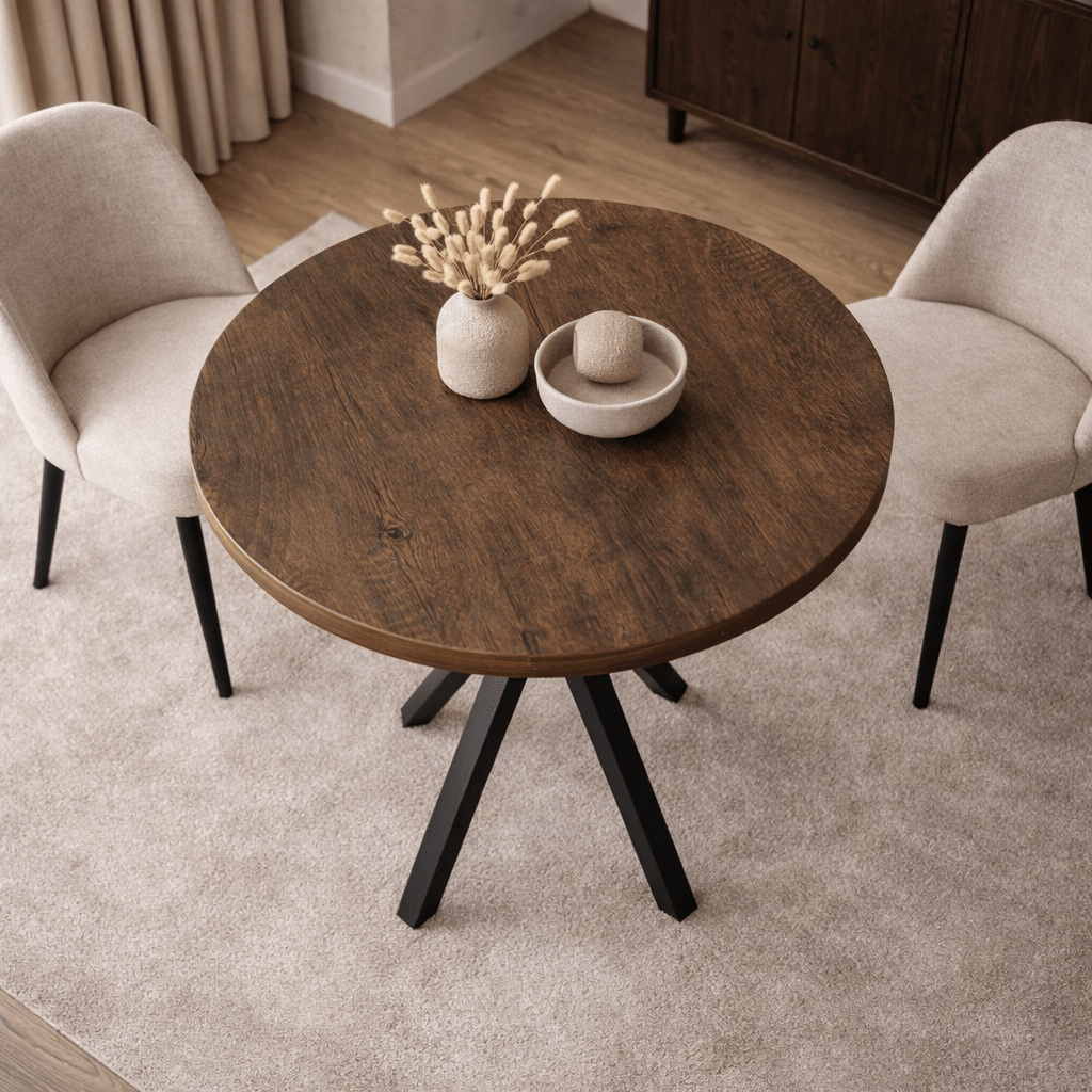 Ronde eettafel Walnoot - 90 cm - Agna
