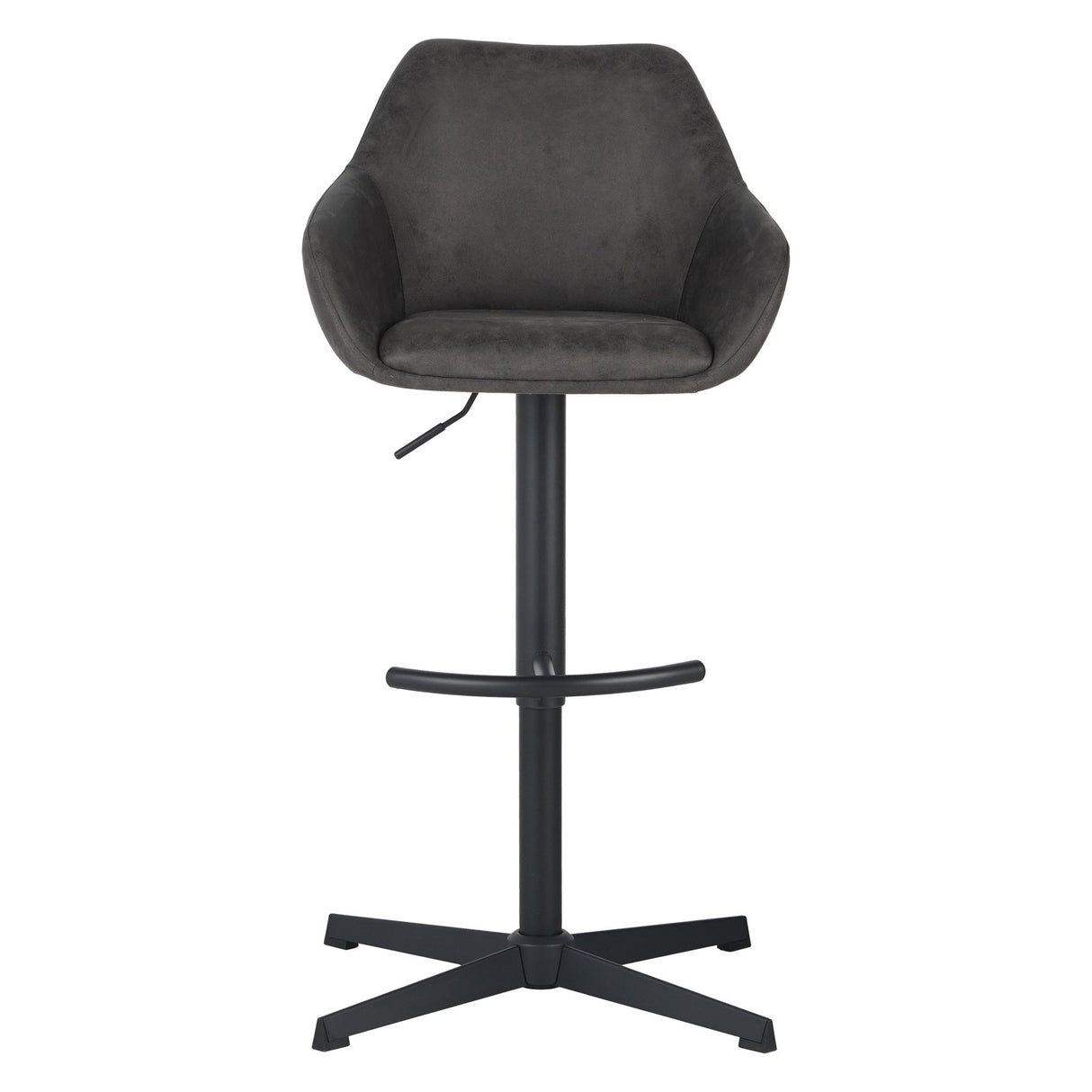 Venom Tabouret de bar Anthracite Eco-cuir - Tabouret de bar pivotant réglable avec accoudoirs