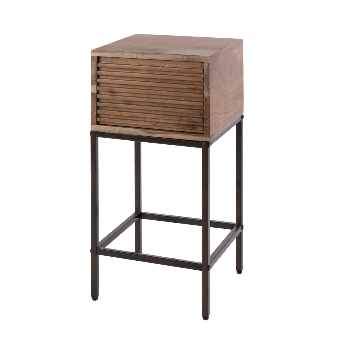 Nachtkastje - Nachtkastje met 1 lade bruin acaciahout Lani - Dimehouse