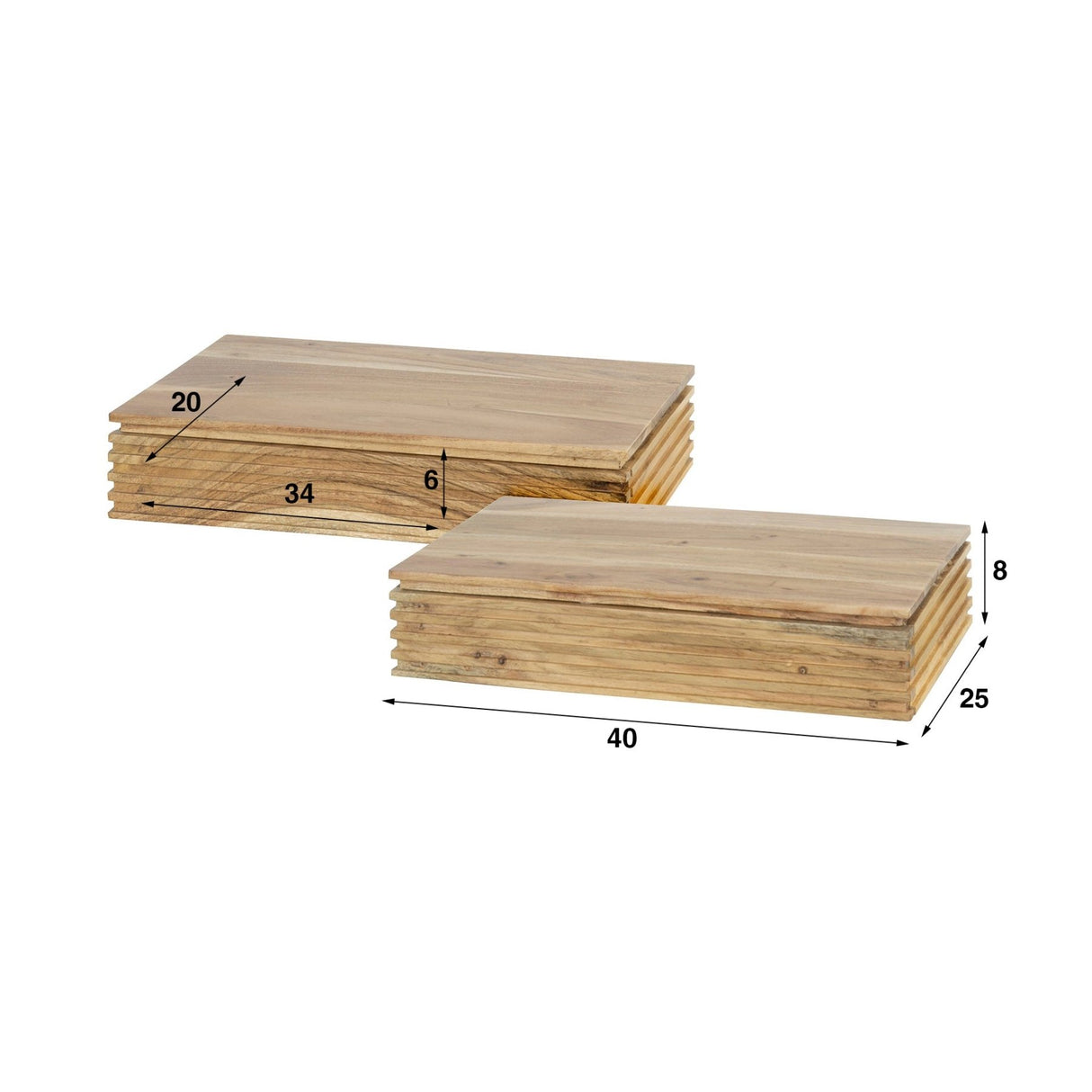 Tables de chevet Arlo Set de 2 – Acacia massif avec tiroir
