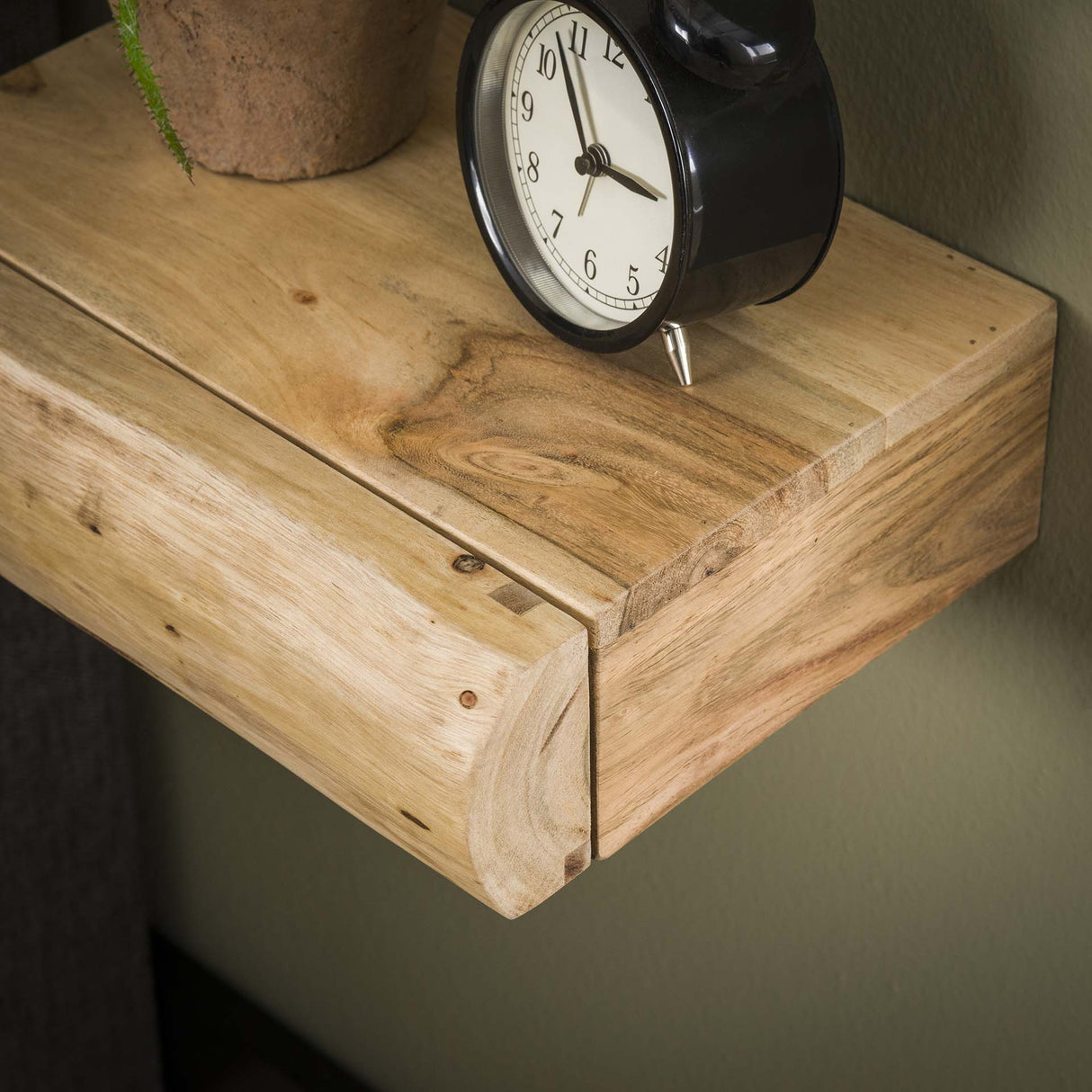 Ensemble de 2 Tables de Nuit Suspendues en Bois d'Acacia Freya Petit