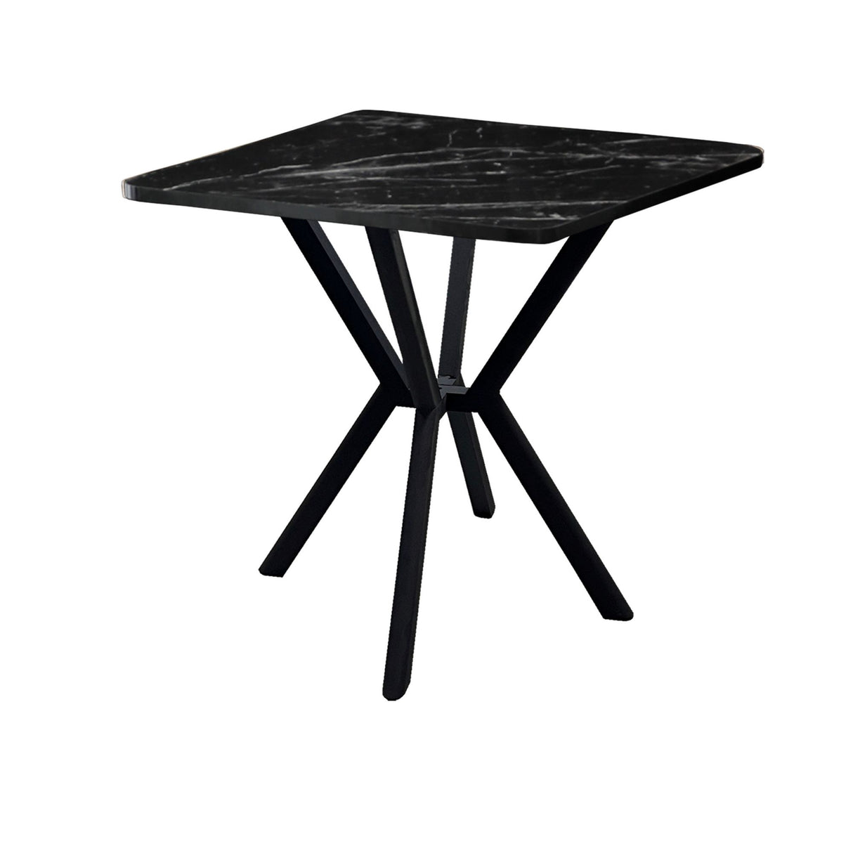 Table à manger Elma noire 70x70 cm bois composite enduit mélaminé