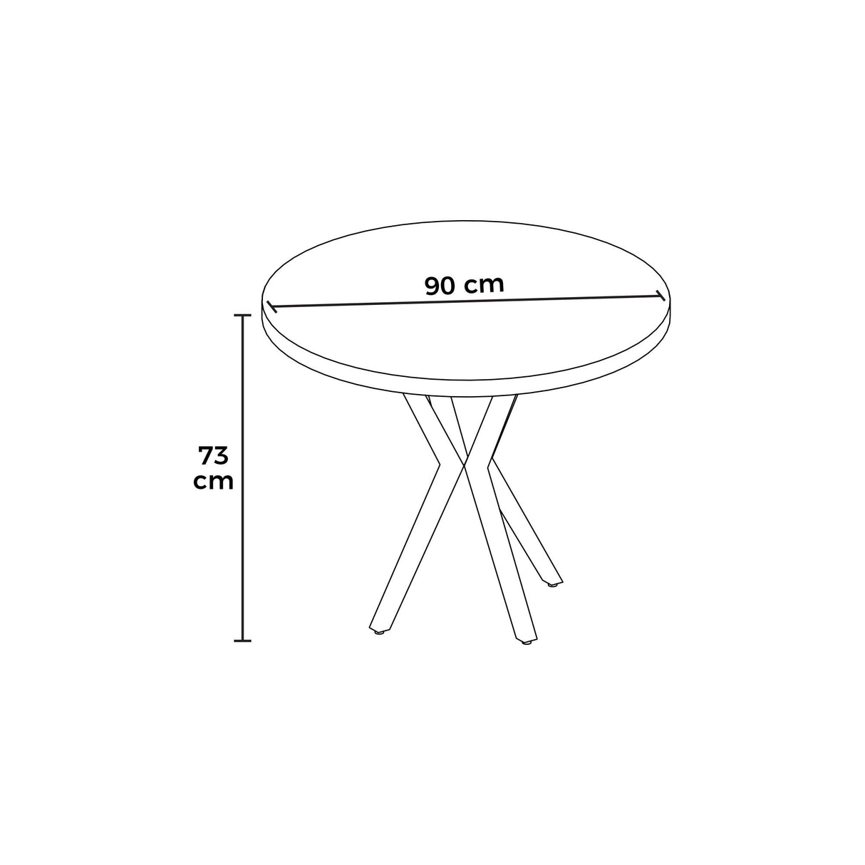 Agnes eettafel barok zwart ovaal 90 cm Gemelamineerd houtcomposiet