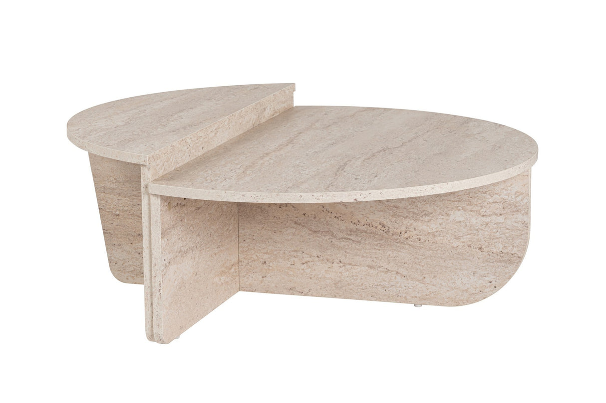 Table basse ronde en mélamine aspect marbre 85 cm Orin
