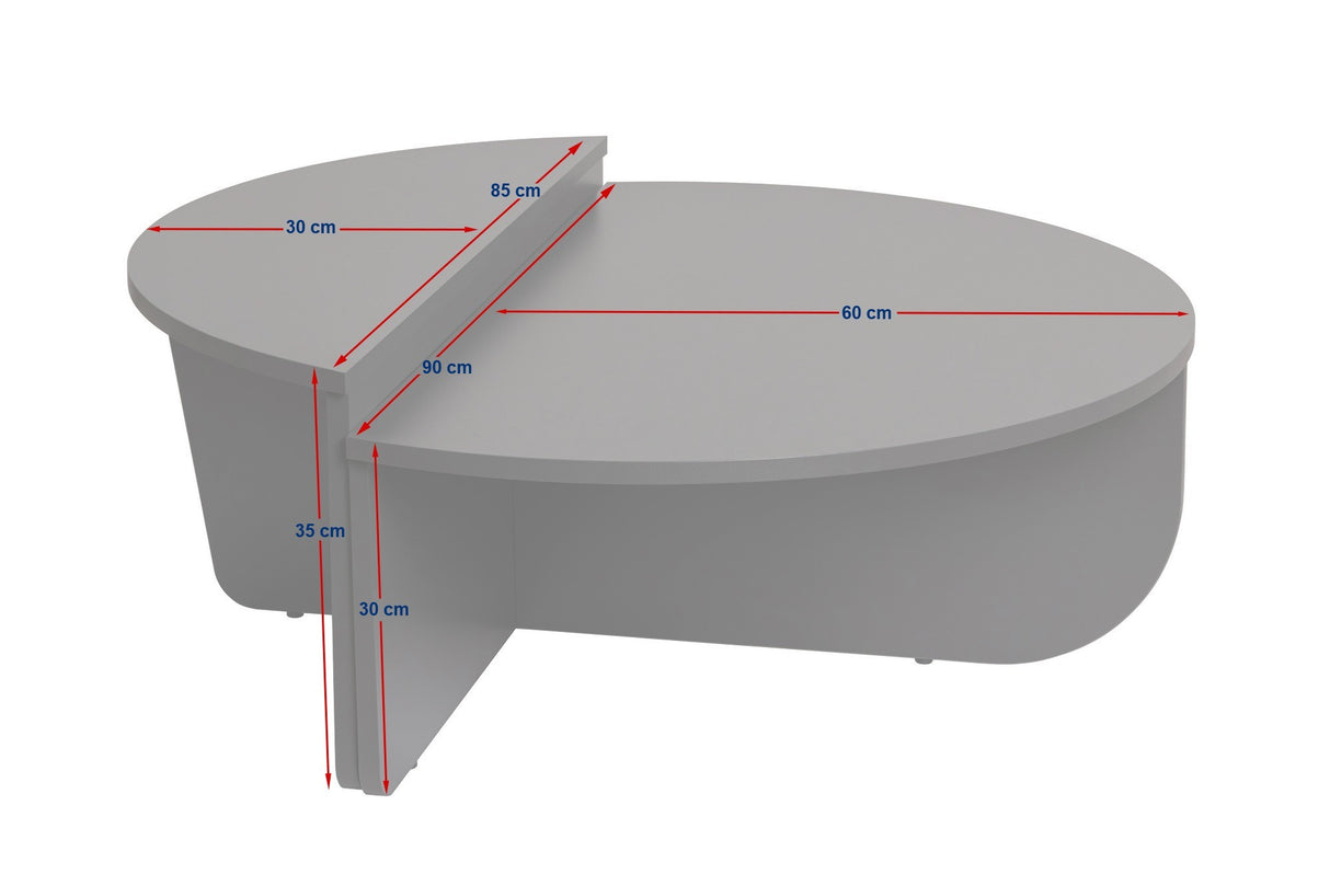 Table basse ronde travertin mélamine Orin 85 cm