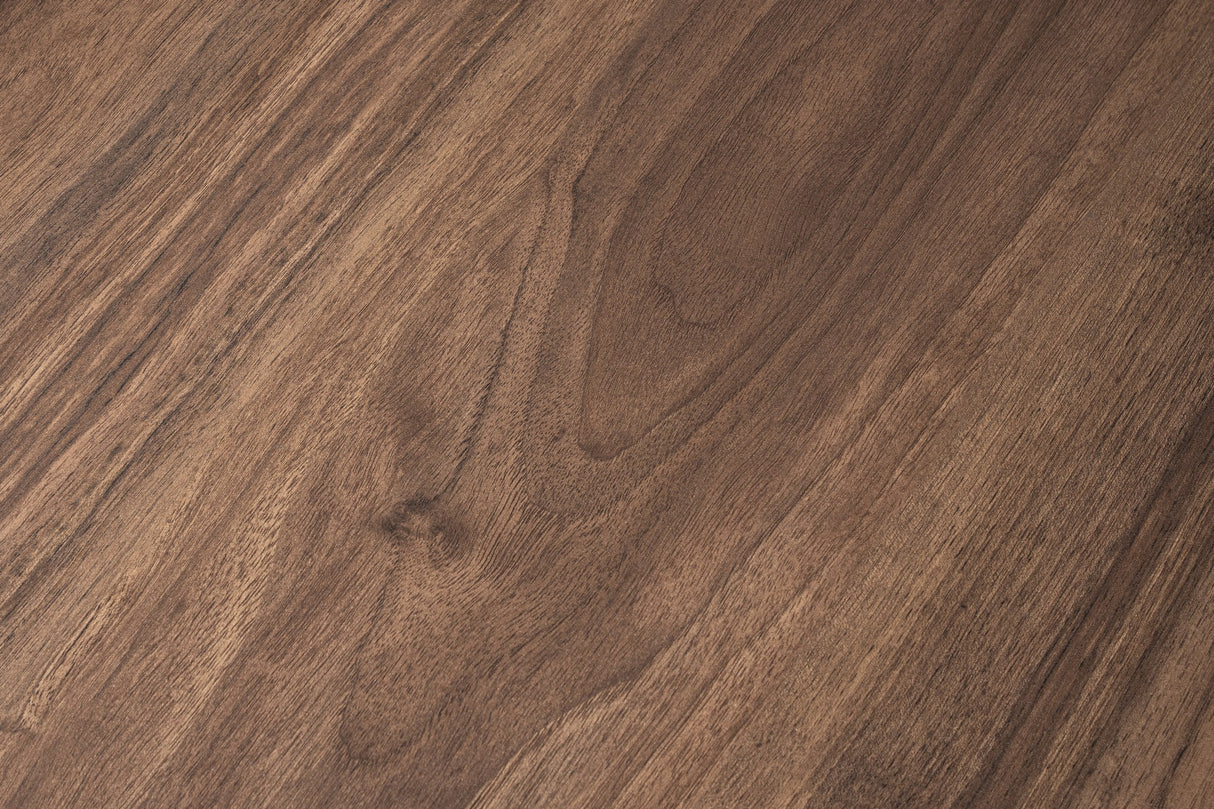 Table basse ronde 85 cm en noyer naturel mélaminé Orin