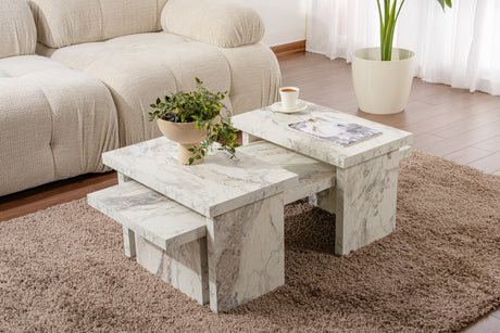 Table basse en mélamine effet marbre Rebellion