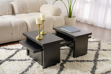 Table basse noire en mélamine Rebellion