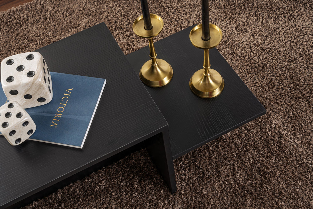 Table basse noire en mélamine Eterna