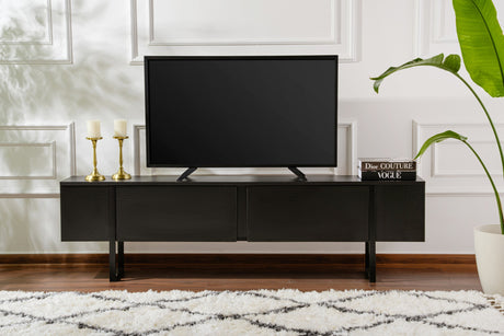 Meuble TV Noir Mélamine Blitz 50x180x29,5 cm