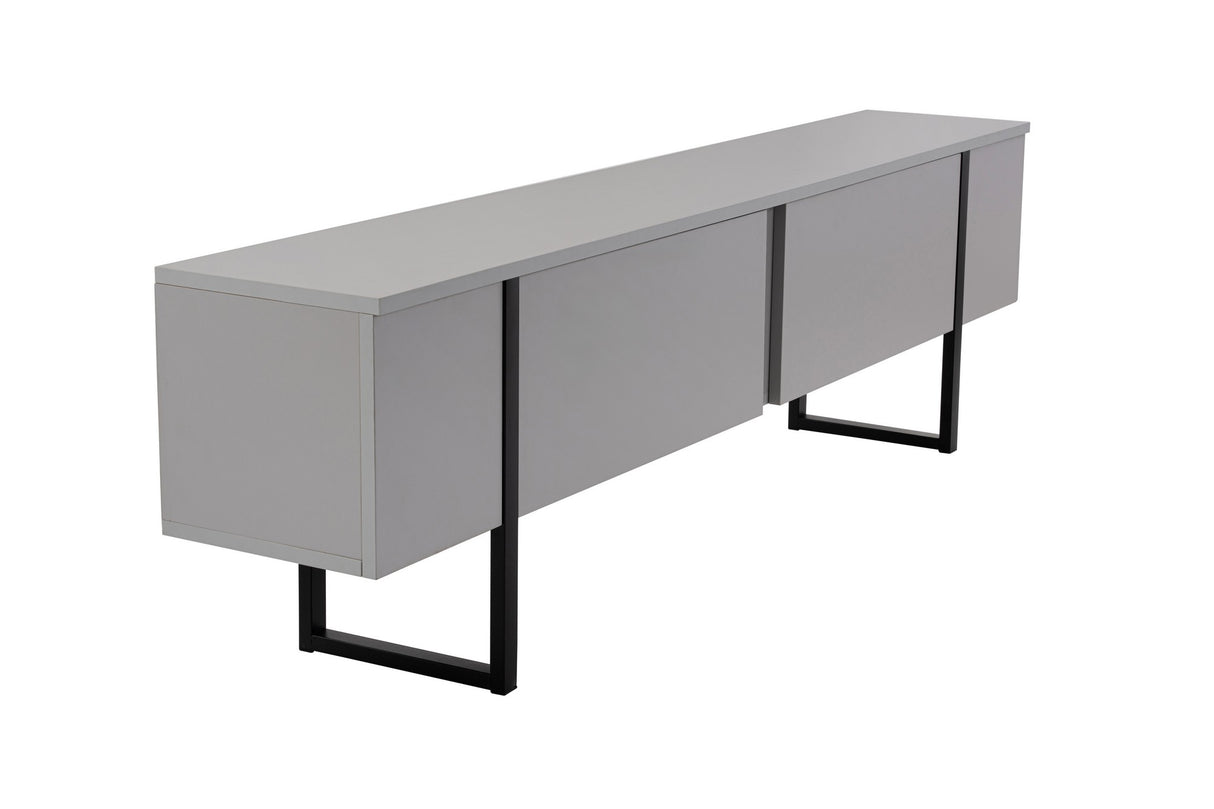 Meuble TV Gris Mélamine Cadre Doré Blitz 50x180x29,5 cm