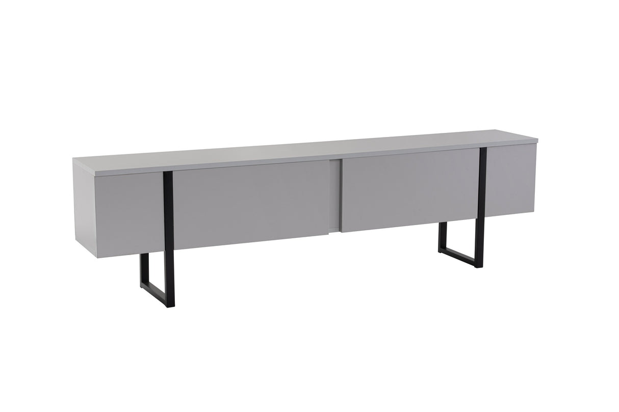 Meuble TV Gris Mélamine Cadre Doré Blitz 50x180x29,5 cm