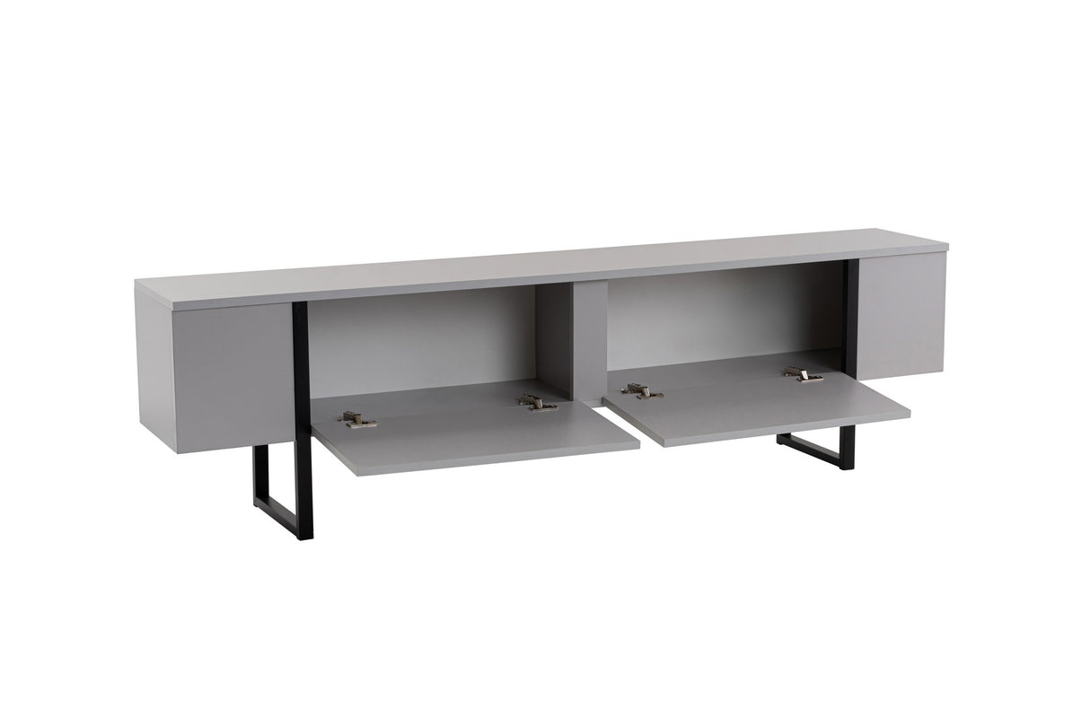 Meuble TV Gris Mélamine Cadre Doré Blitz 50x180x29,5 cm