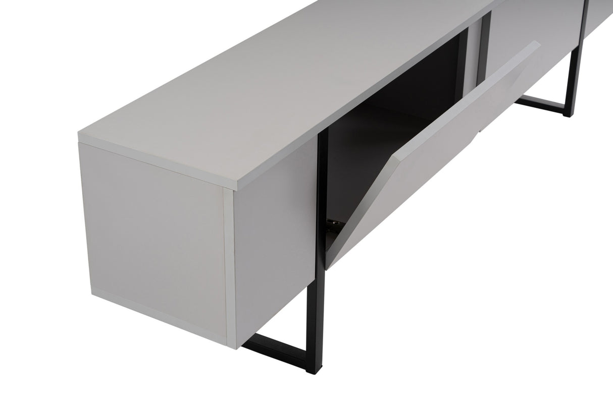 Meuble TV Gris Mélamine Cadre Doré Blitz 50x180x29,5 cm