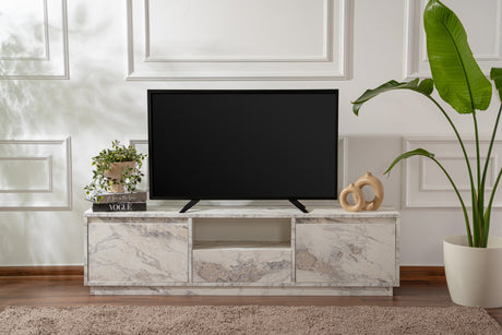 Meuble TV Marbre Mélamine Flare 42x160x29,5 cm