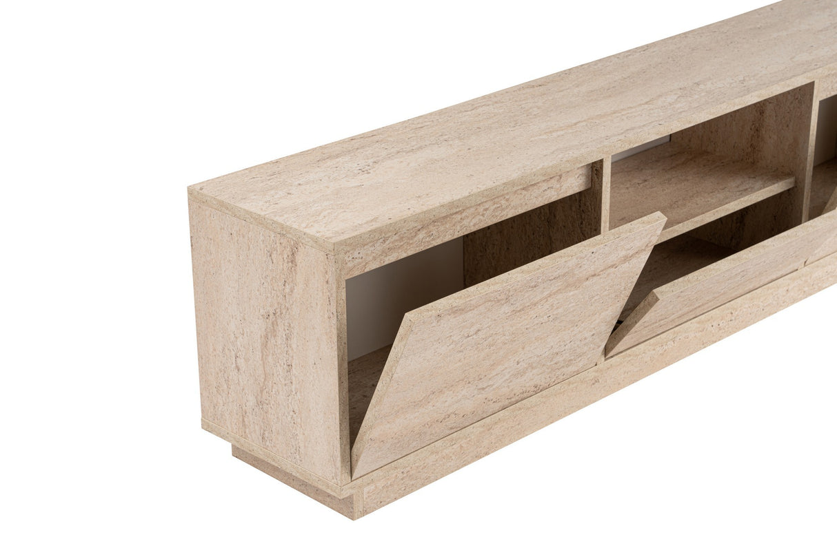 Meuble TV Beige en Mélamine Flare 42x160x29,5 cm