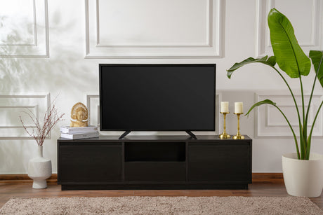 Meuble TV Noir Mélamine Flare 42x160x29,5 cm