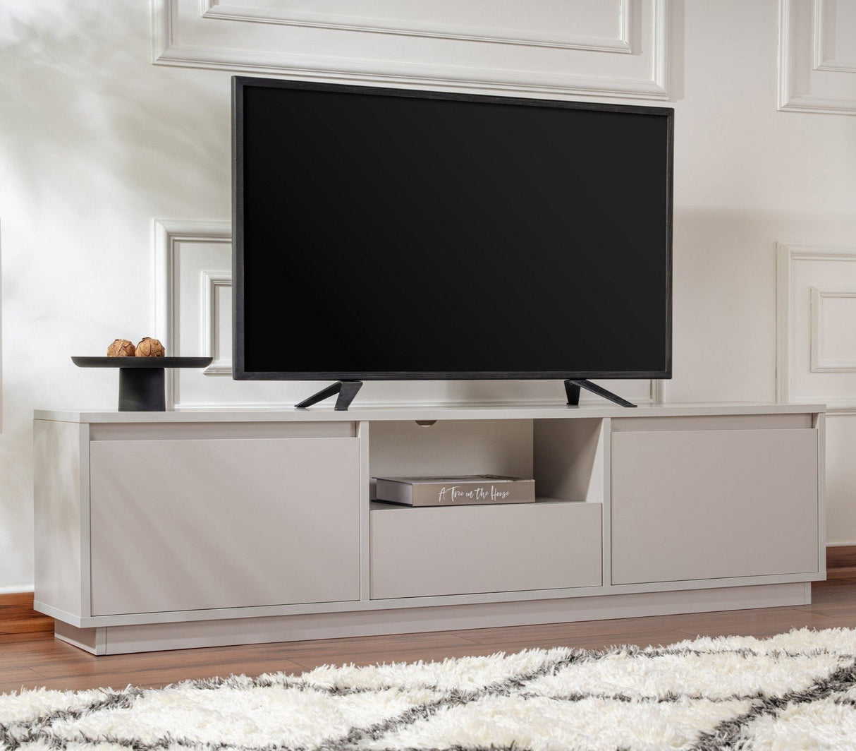 Meuble TV Grise Mélamine Flare 42x160x29,5 cm