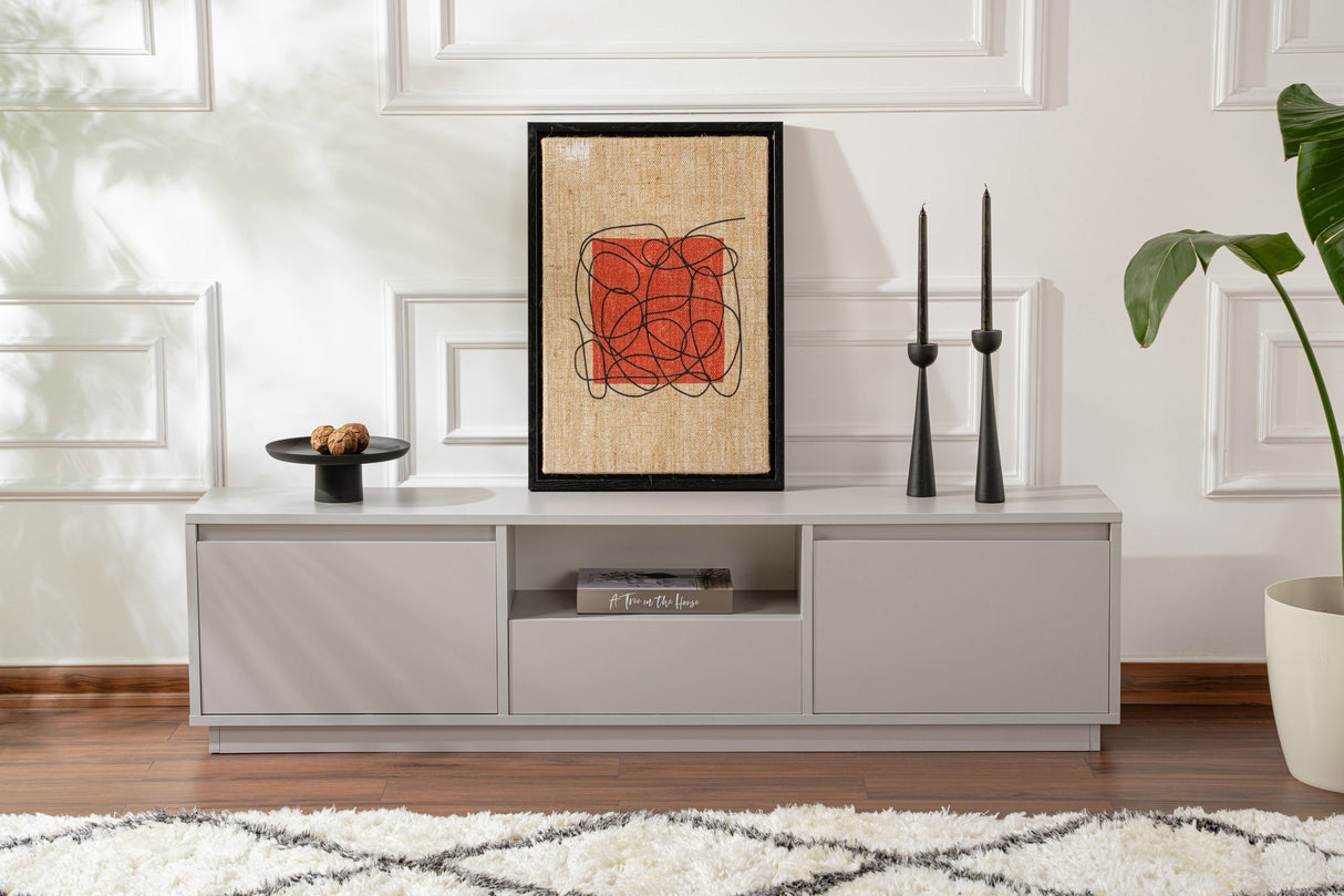 Meuble TV Grise Mélamine Flare 42x160x29,5 cm