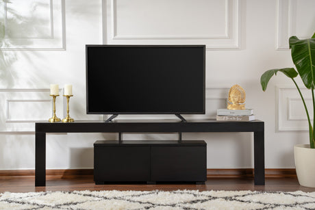 Meuble TV Noir Mélamine Vertex 50x180x31,3 cm