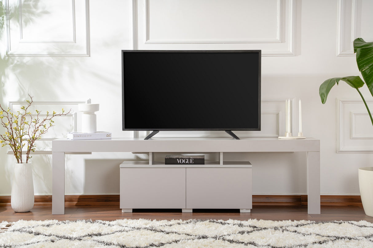 Meuble TV Gris Mélamine Vertex 50x180x31,3 cm