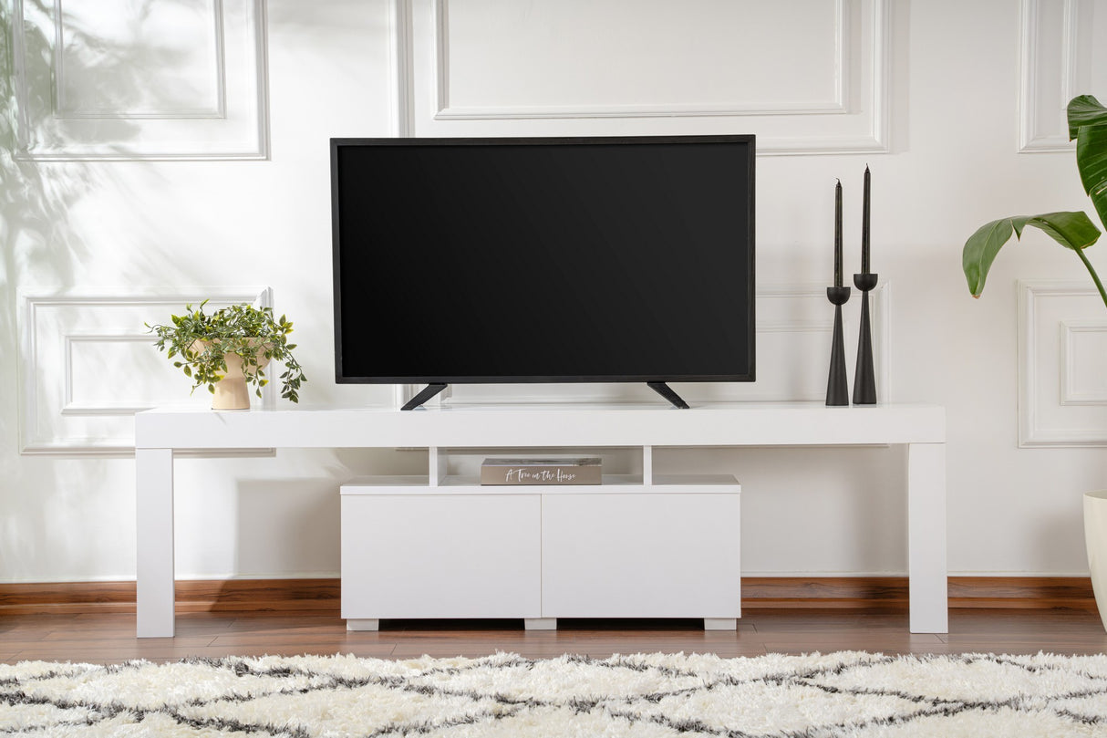 Meuble TV blanc en mélamine Vertex 50x180x31,3 cm