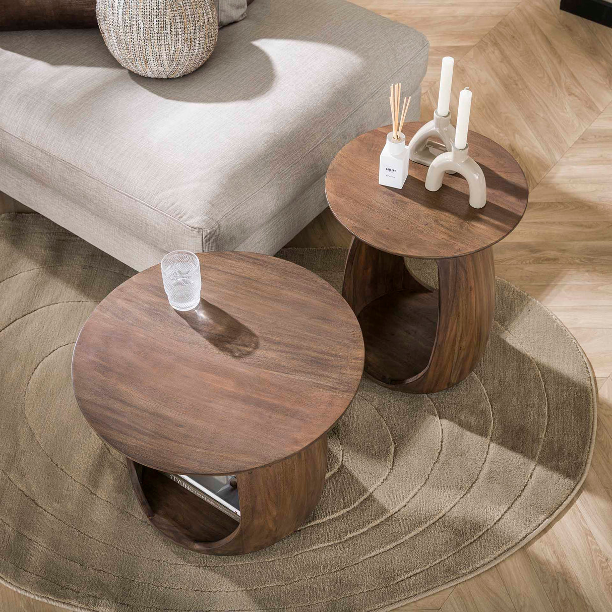 Table d'appoint Juno Acacia Marron 45x45x56 cm