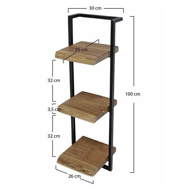 Etagère murale Aberdeen DH Intérieur Acacia LxlxH 104x36x13 Bois d'acacia Blanc photo indication de taille