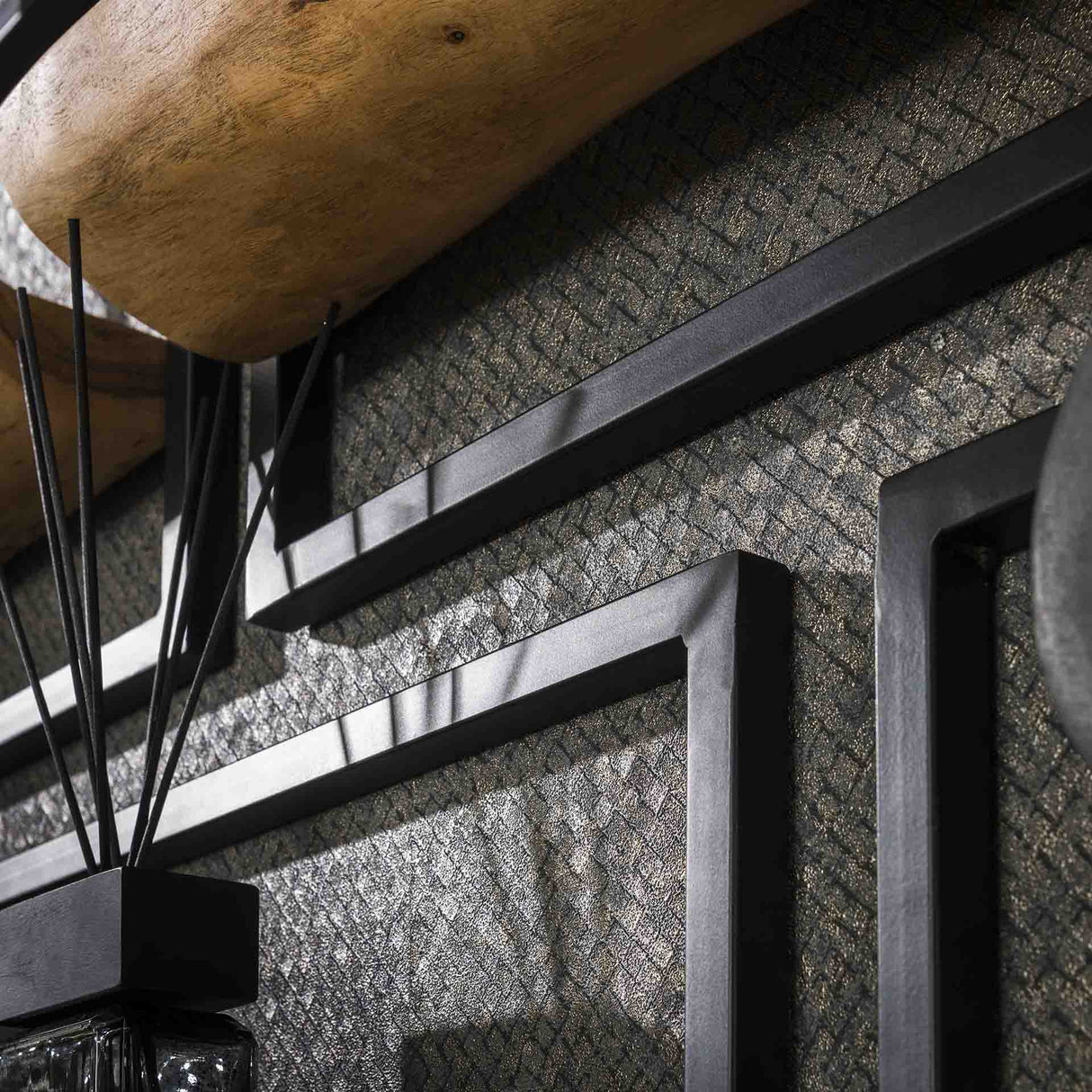 Lot de 5 étagères murales Viggo Bois d'acacia métal