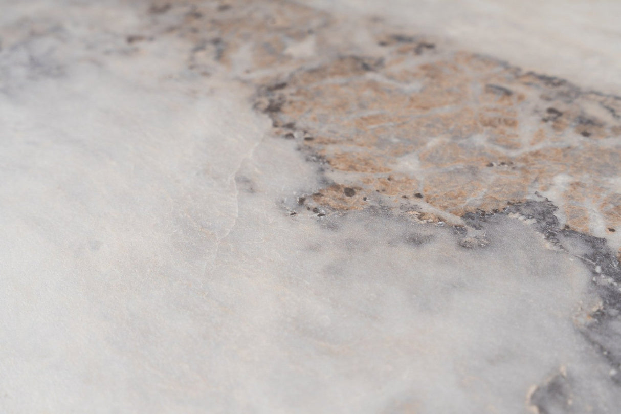 Table basse moderne carrée 90x90 cm effet marbre Prasmi