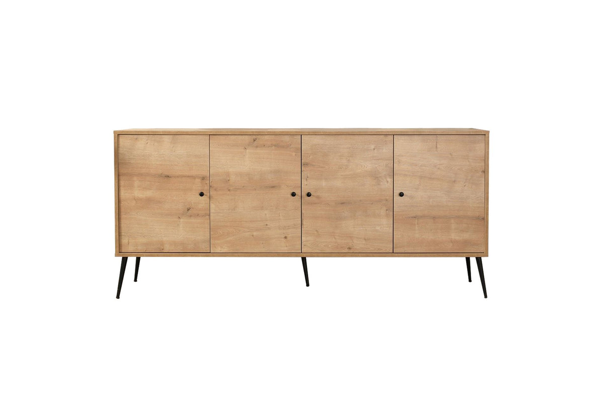 Calvin Meuble de rangement aspect chêne avec fermeture amortie 180 cm Panneau de meuble revêtu de mélamine