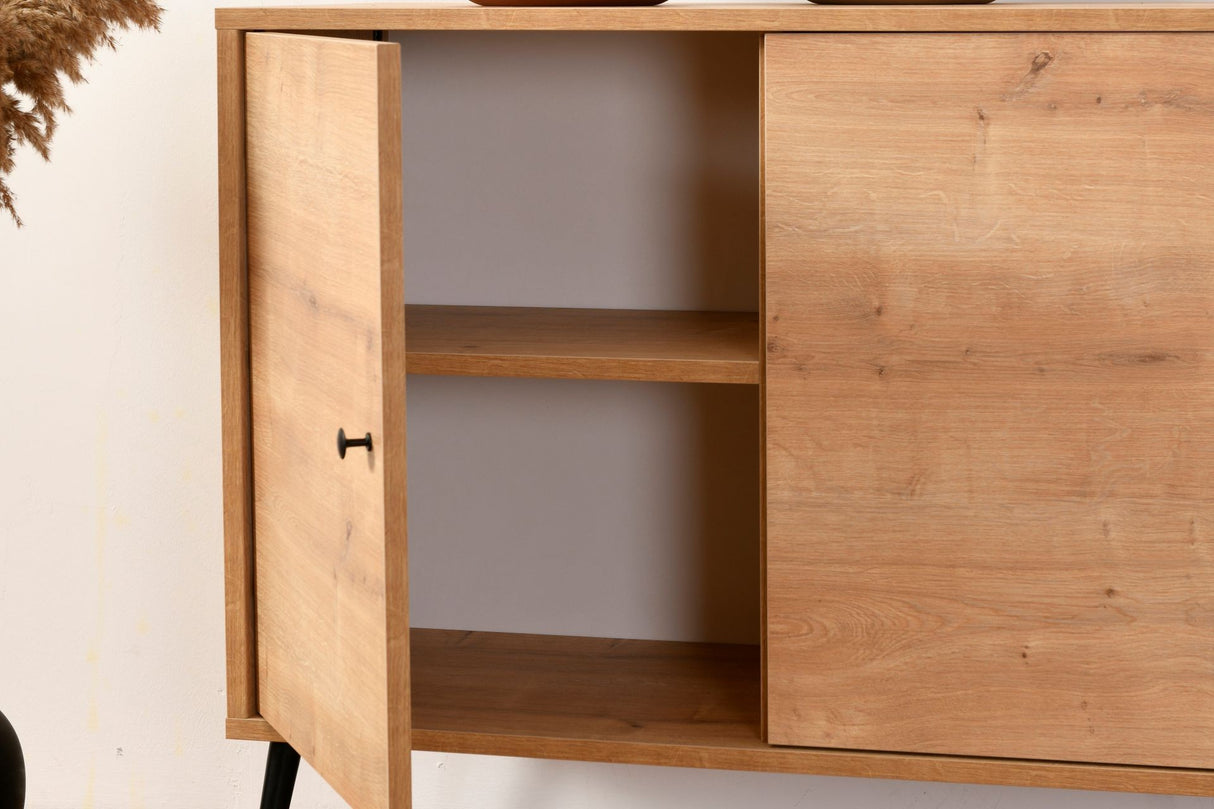 Calvin Opbergkast eikenlook met soft-close 180 cm Melamine gecoat meubelpaneel