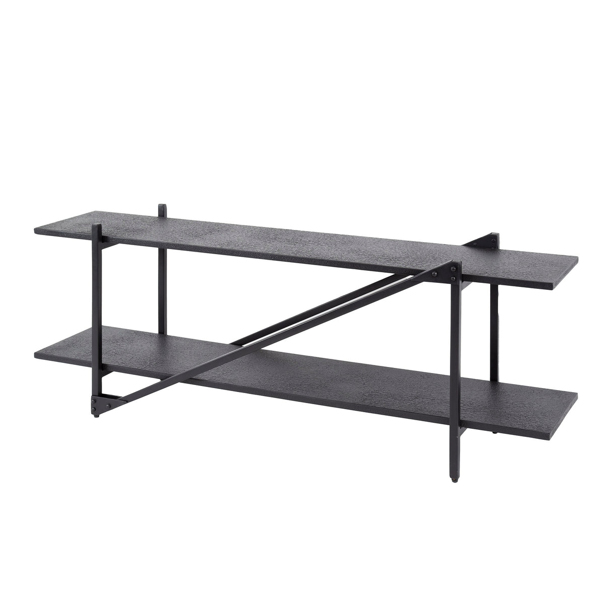 Meuble TV Loek Gris Métal 140 cm