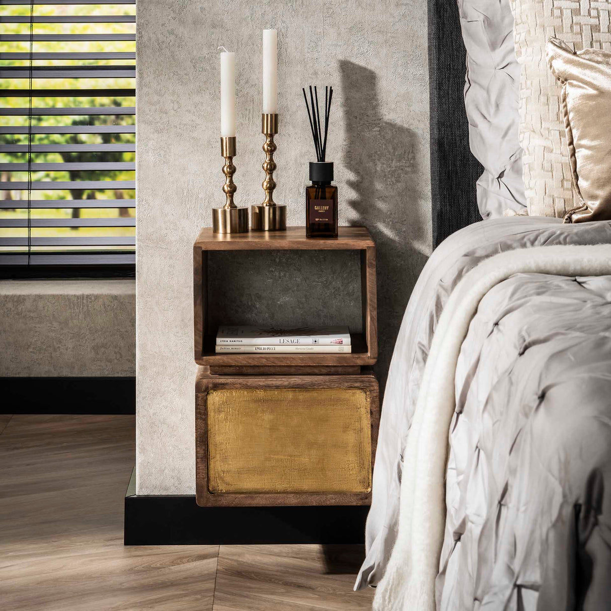 Solano NUIT DE NUIT 1 tiroir Massif mangue sable