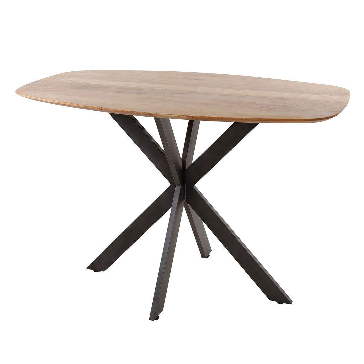 Table ovale en teck de Danemark Daisy 140x80 cm avec pied en étoile