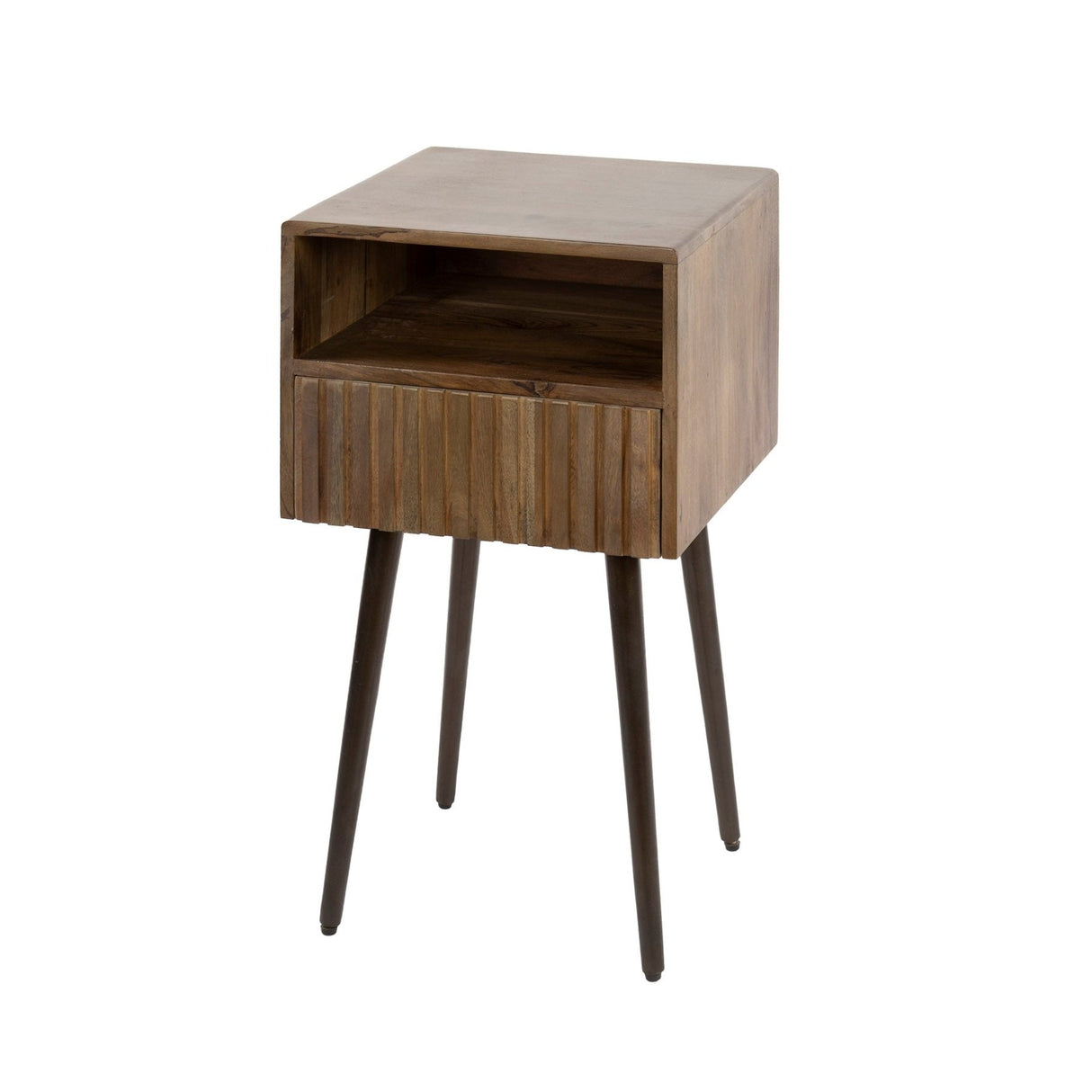 Table de chevet Dex en bois d'acacia Drift Brown - 1 tiroir