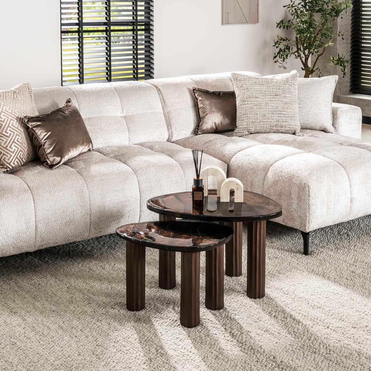 Table basse Aura M cuivre antique 62x45 cm