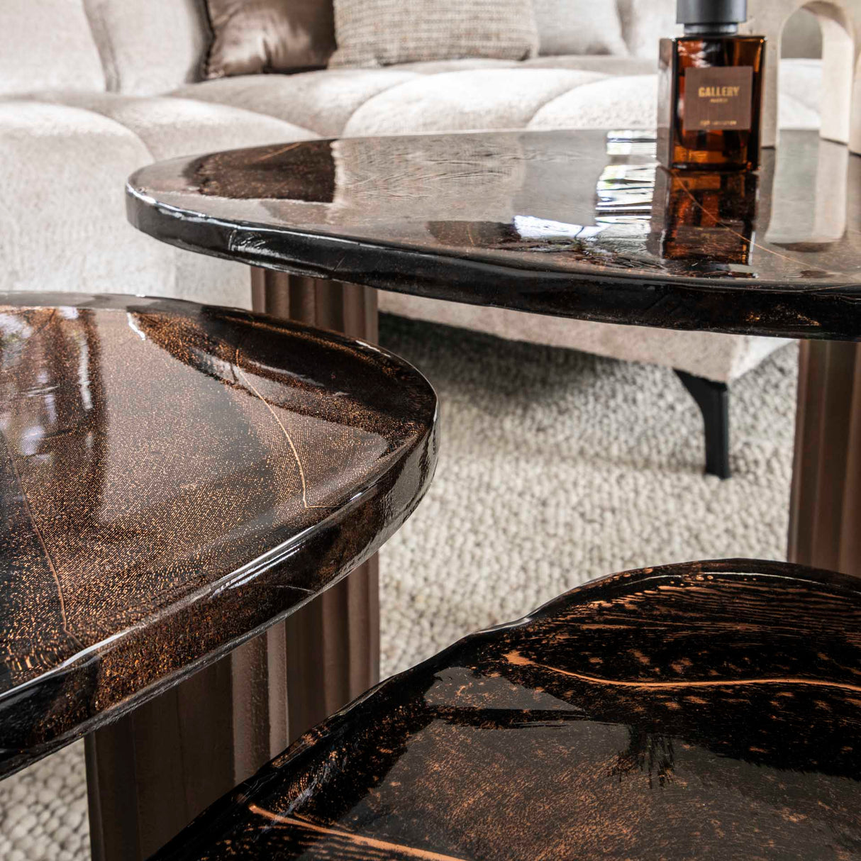 Table basse Vesta L cuivre antique 70x59 cm