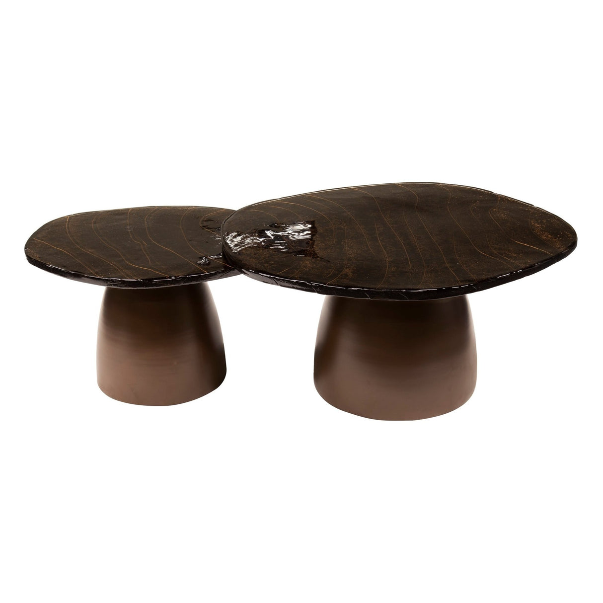 Ensemble de tables basses Aurora cuivre antique - ensemble de 2