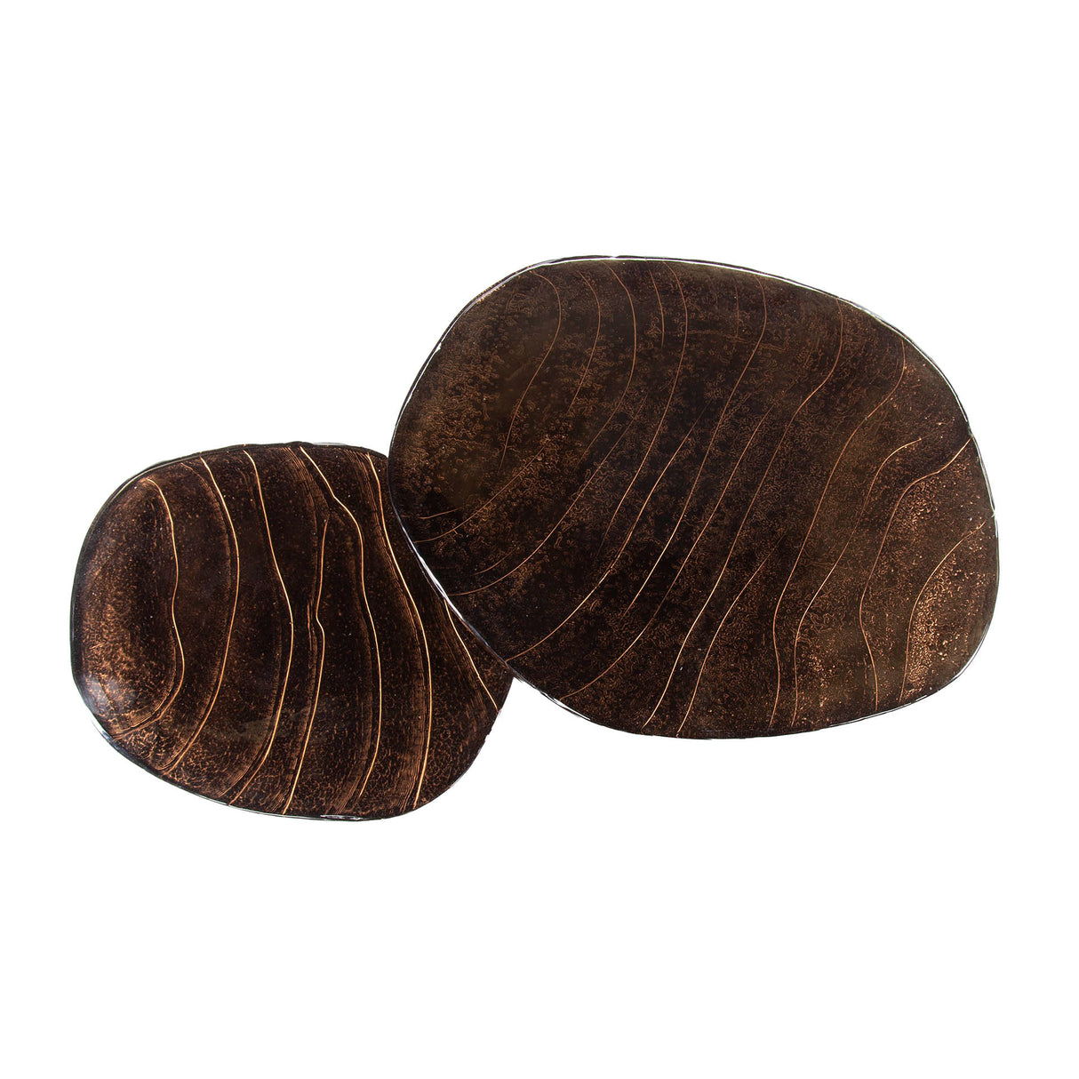 Ensemble de tables basses Aurora cuivre antique - ensemble de 2