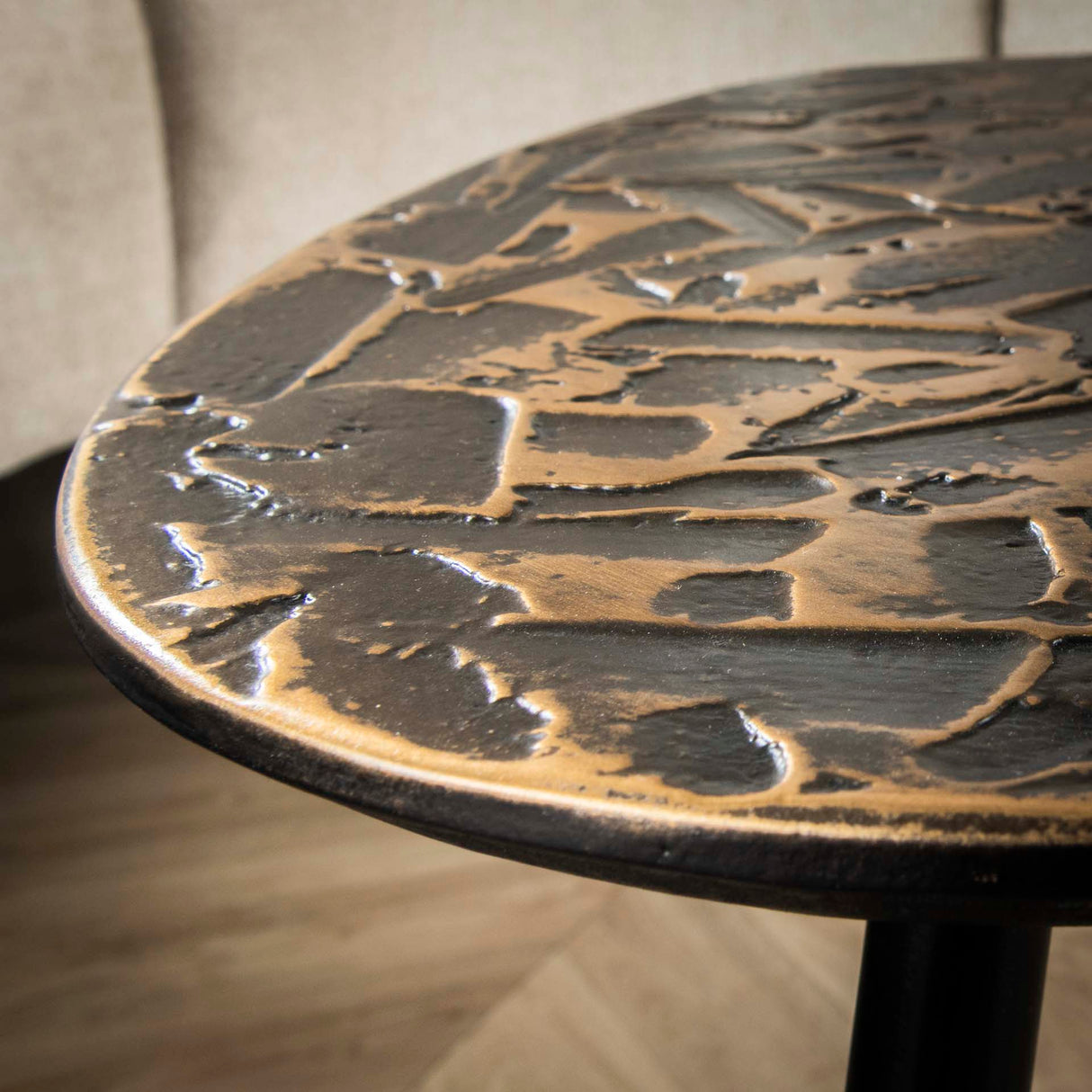 Ensemble de tables basses Marlo 3 Carré patine cuivre