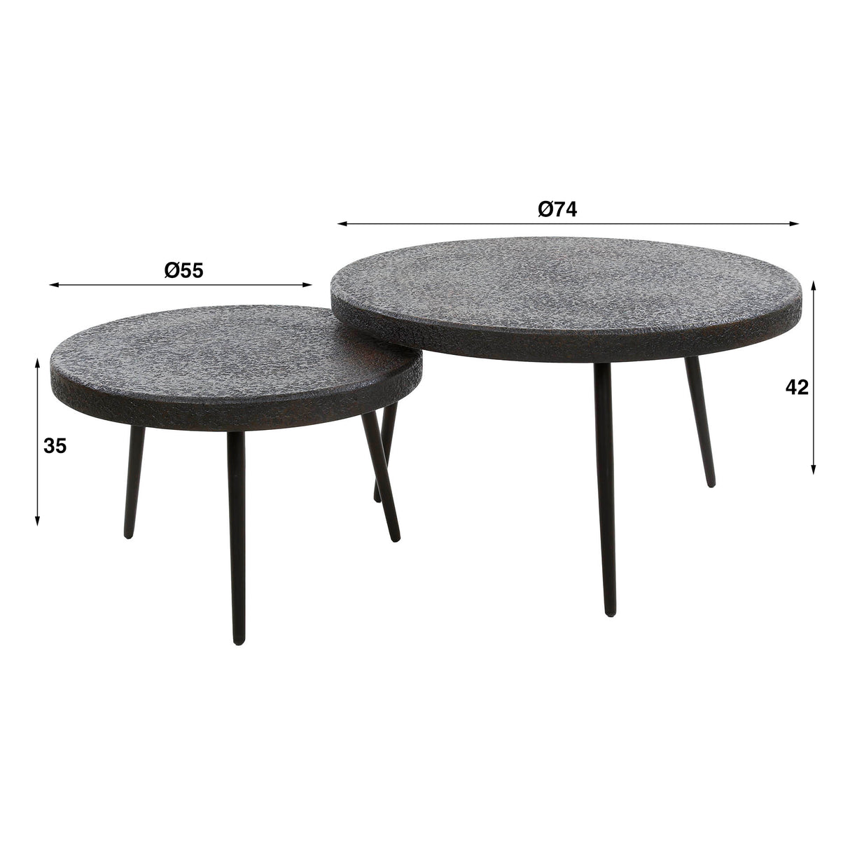 Venta Ensemble de tables basses Ferro métallique 74 cm (ensemble de 2)
