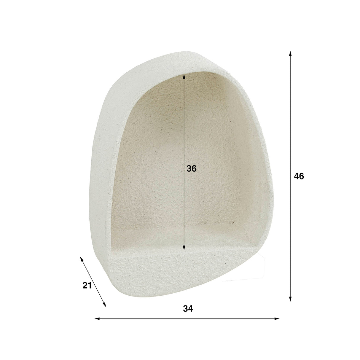 Etagère murale Zaya en forme de goutte en marbre composite