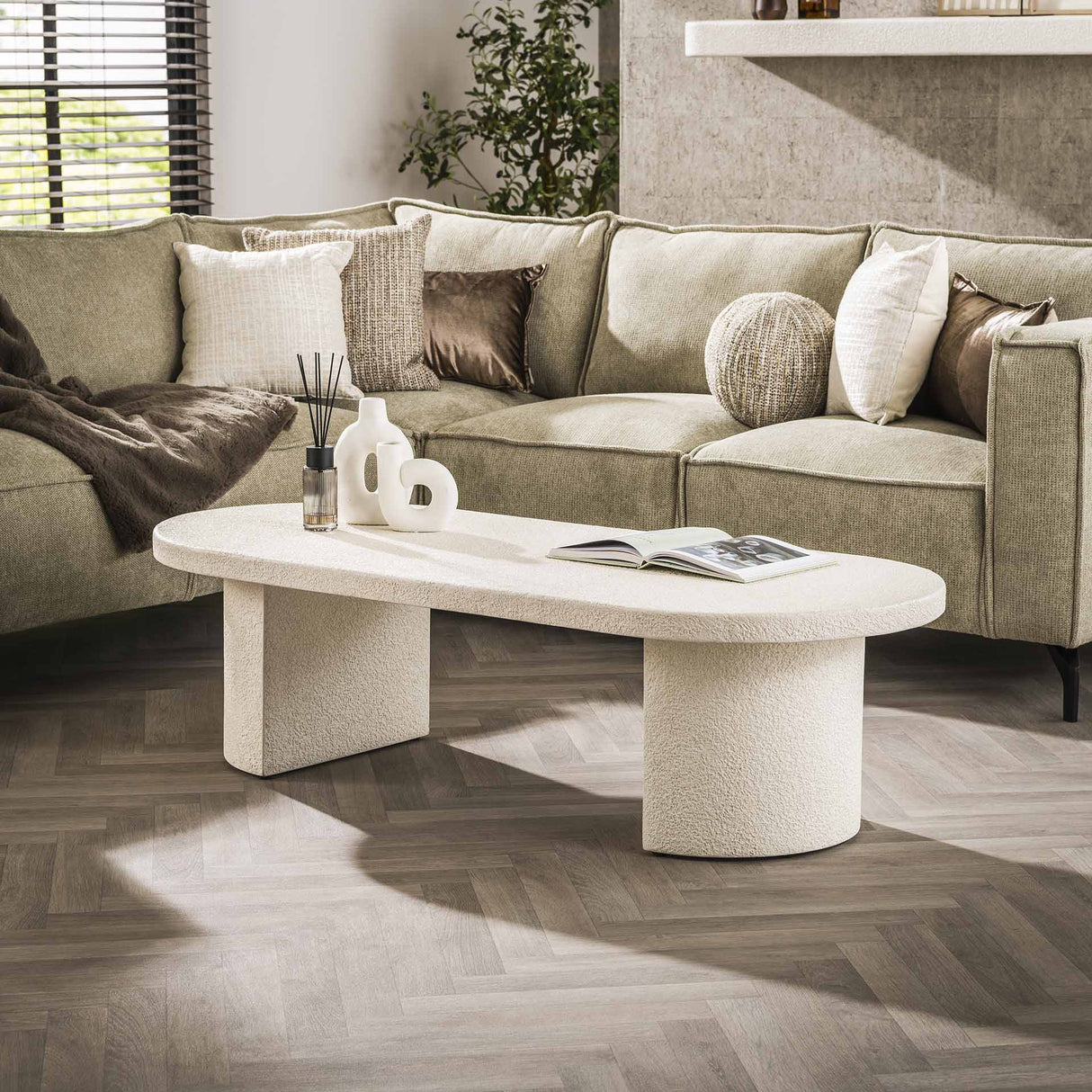 Table basse Zina 150 cm Pierre Marbre blanc